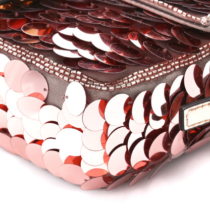 Fendi Satin Paillettes Catalan Mirror Mini Baguette 1997 Antico Rame 12 of 12