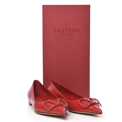 Valentino Garavani Nappa Vlogo Flats 37.5 Rouge Pur 9 of 9