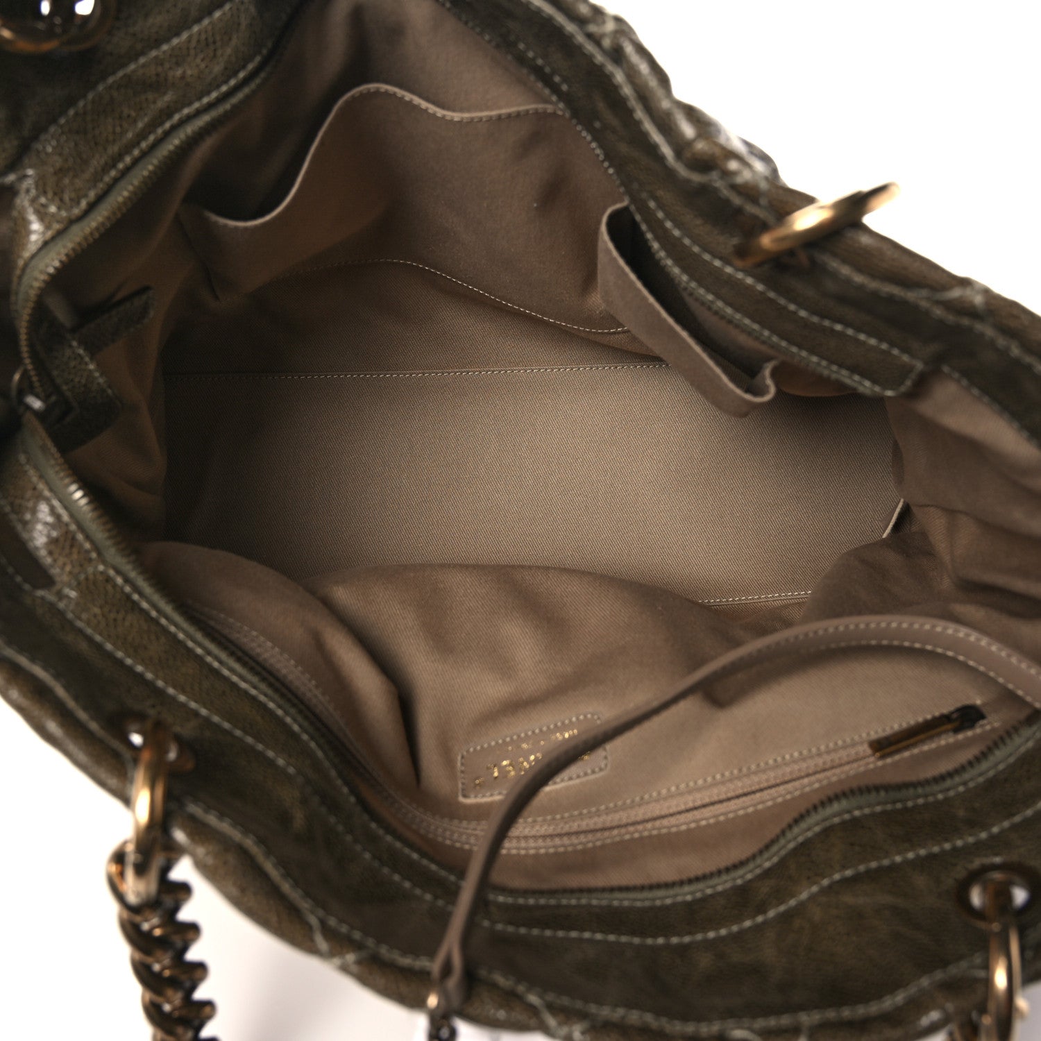 Chanel Glazed Caviar Coco Pleats Tote Green 5 of 12