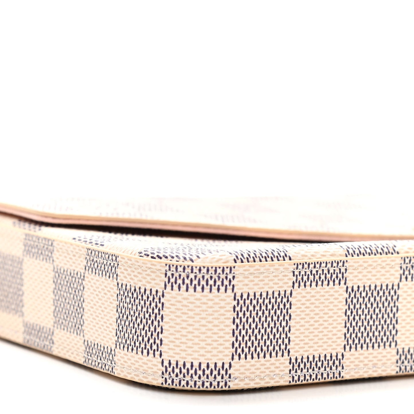 Damier Azur Pochette Felicie Chain Wallet Rose Ballerine