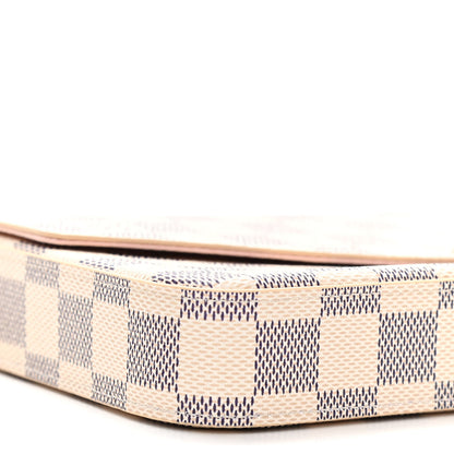 Louis Vuitton Damier Azur Pochette Felicie Chain Wallet Rose Ballerine 8 of 10