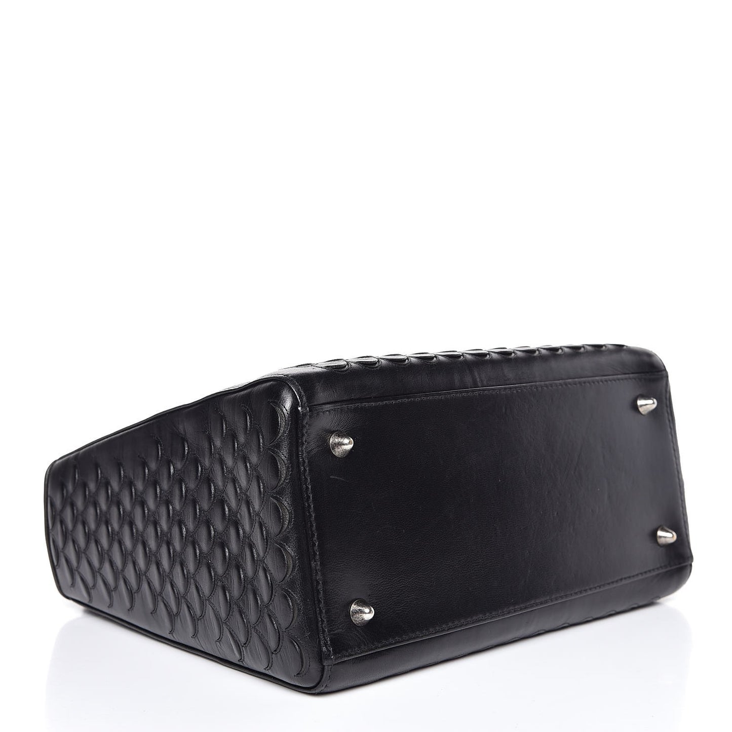 Lambskin Fish Scale Detail Medium Lady Dior Black