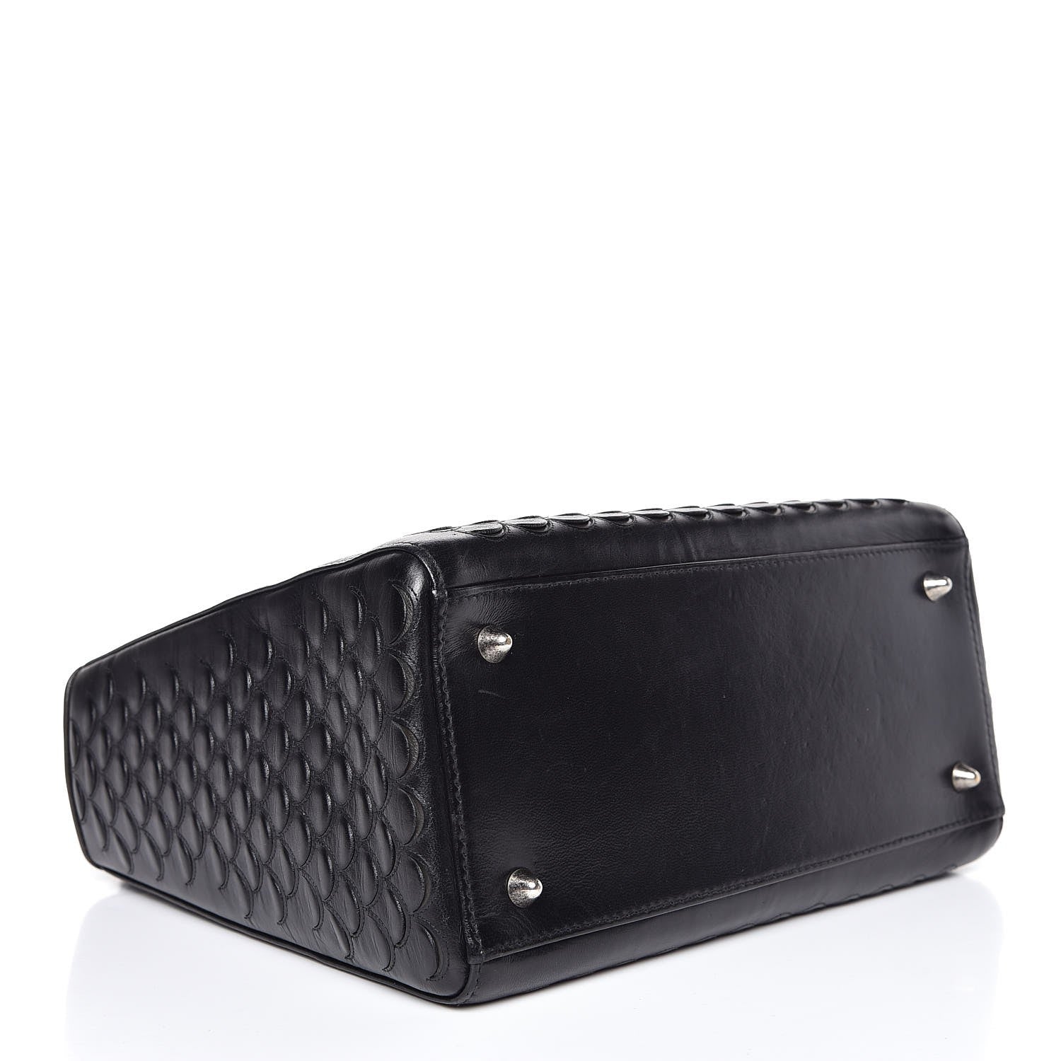 Christian Dior Lambskin Fish Scale Detail Medium Lady Dior Black 4 of 7