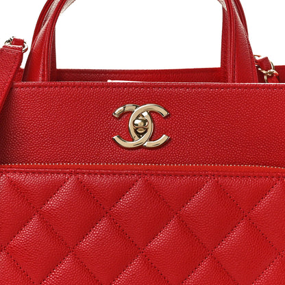 Chanel Caviar Quilted Small Business Affinity Shopping Bag Red 8 of 10