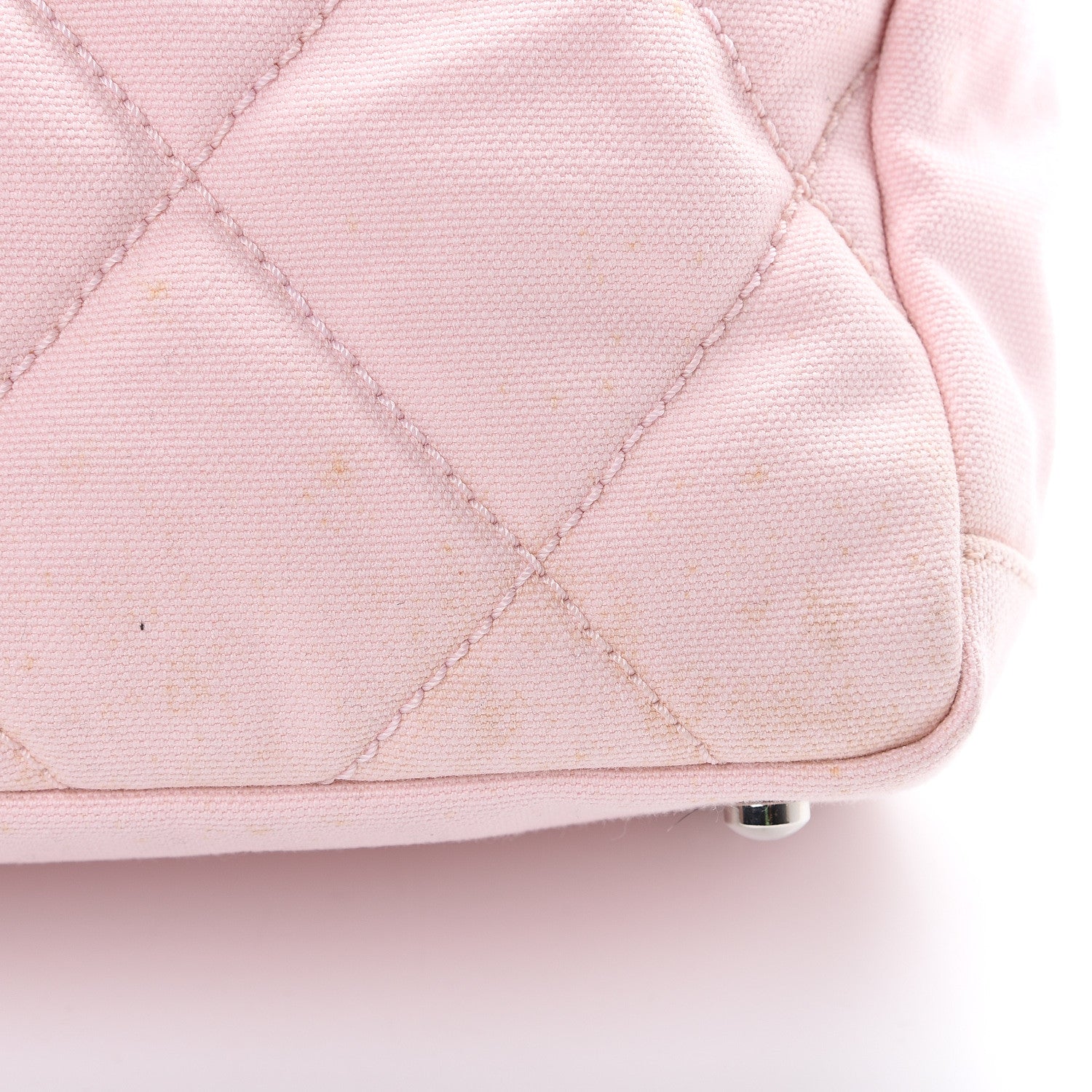 Chanel Coated Canvas Quilted Small Paris Biarritz Tote Light Pink 12 of 16