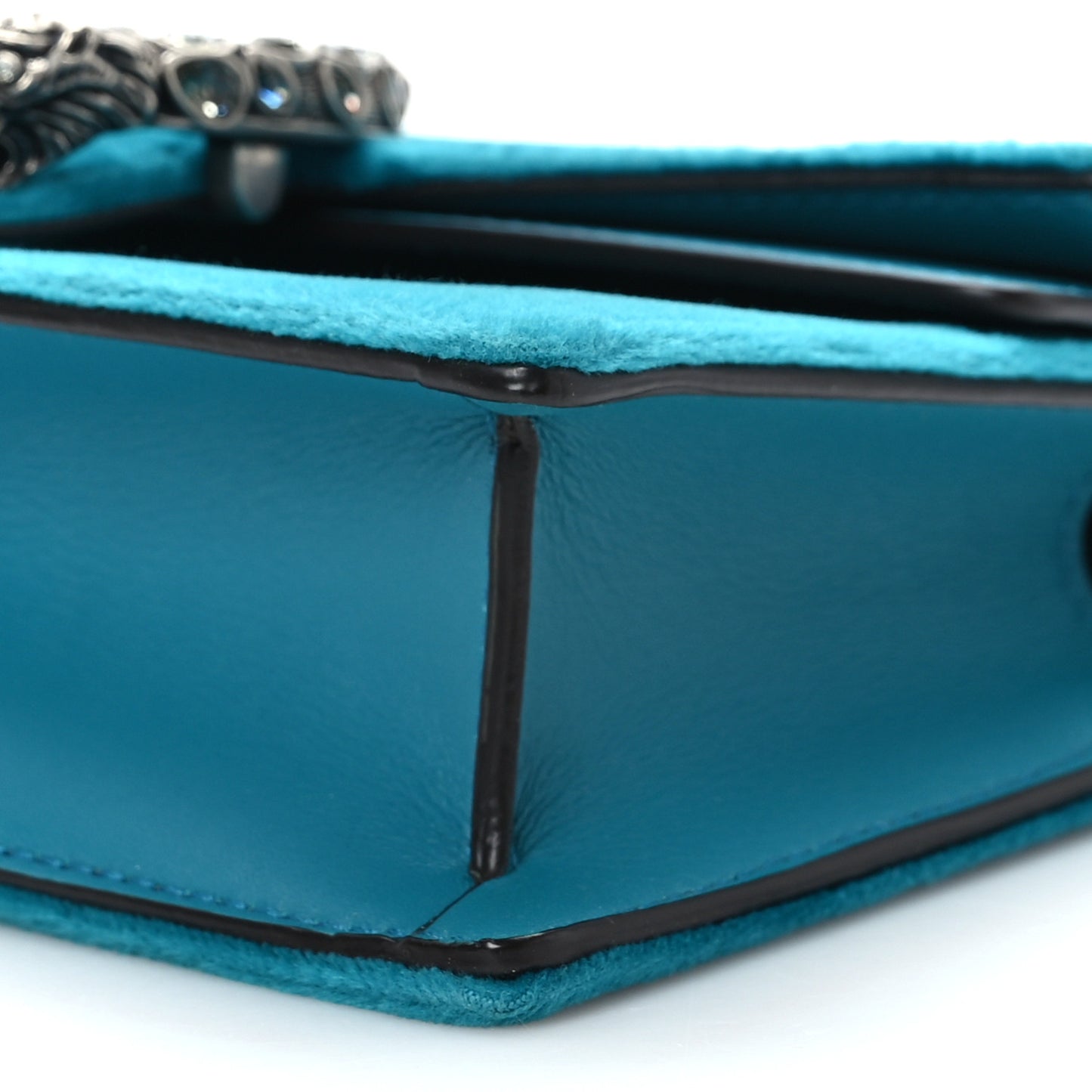 Velvet Super Mini Dionysus Shoulder Bag Pavone Cyan