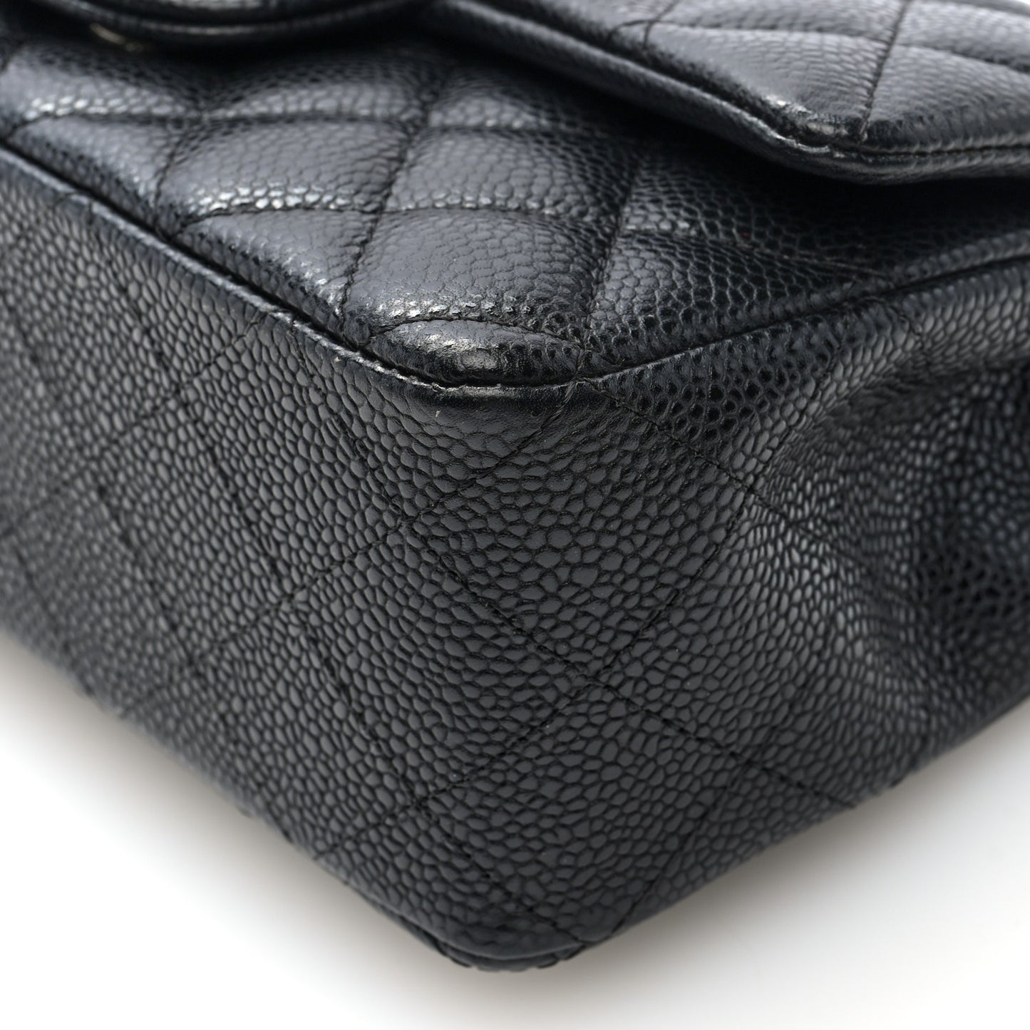 Caviar Quilted Mini Rectangular Flap Black