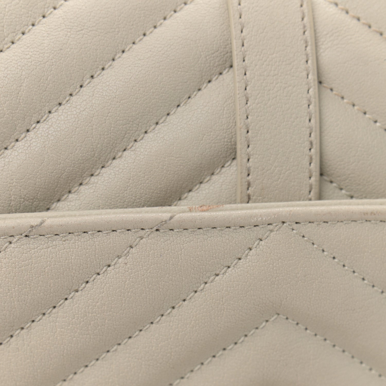 Saint Laurent Sheepskin Matelasse Chevron Monogram Medium College Bag Crema Soft 11 of 11