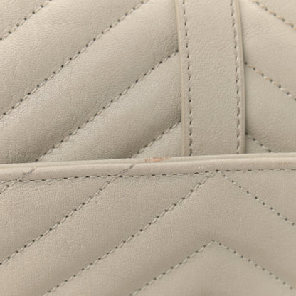 Saint Laurent Sheepskin Matelasse Chevron Monogram Medium College Bag Crema Soft 11 of 11
