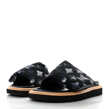Louis Vuitton Nylon Monogram Womens Pool Pillow Comfort Mules 36 Navy Blue 3 of 10