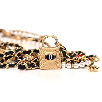 Chanel Lambskin Pearl Lock Chain CC Fancy Belt 90 Multicolor 5 of 5