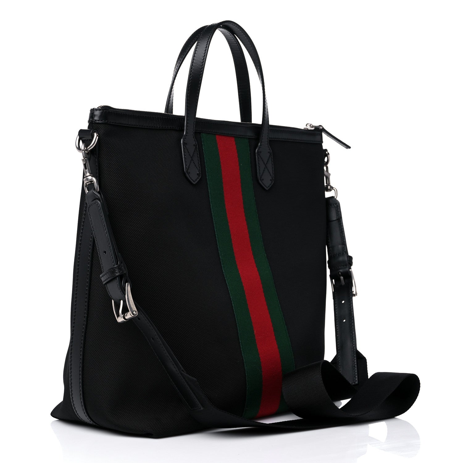 Gucci Techno Canvas Web Vertical Tote Black 3 of 9