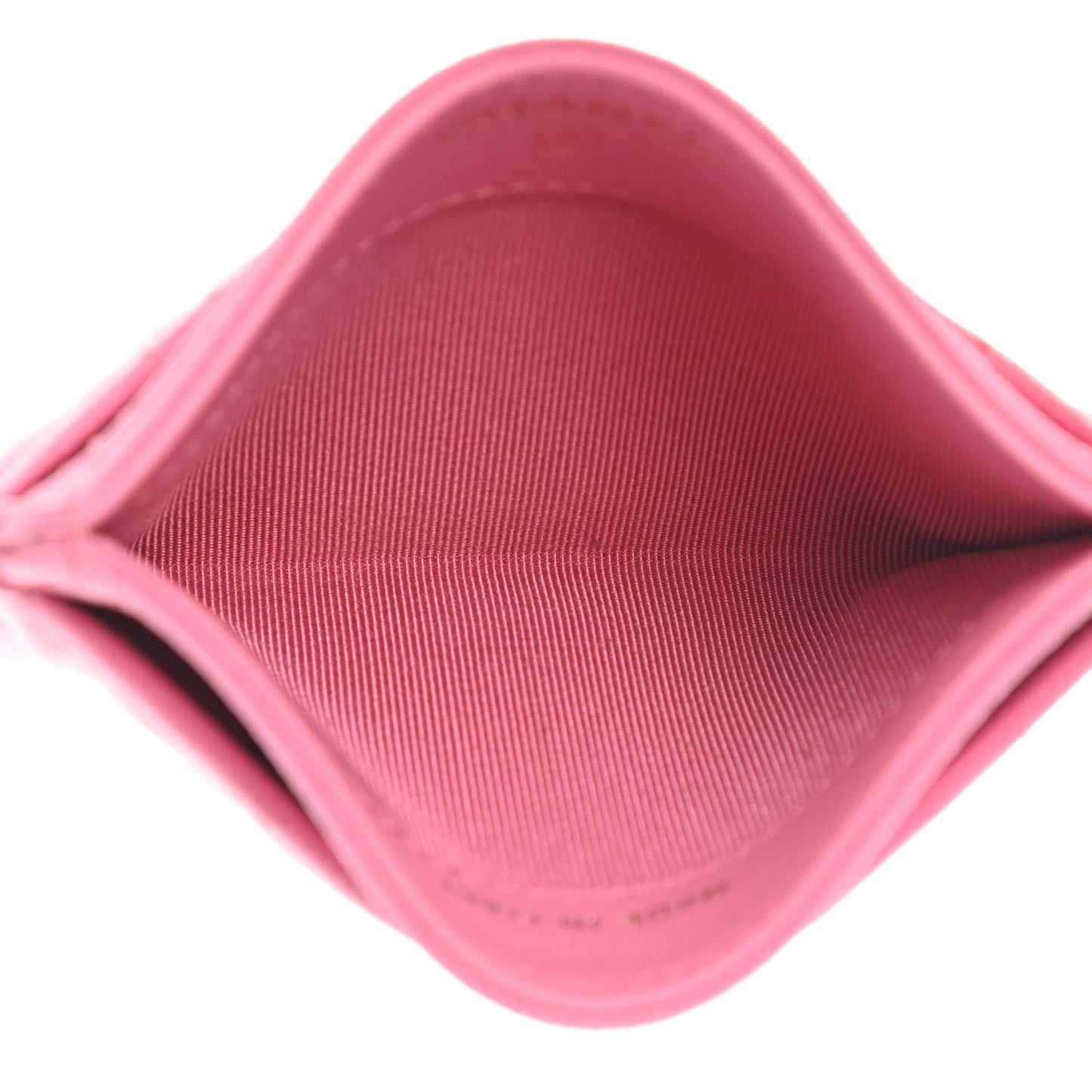 Caviar Quilted Card Holder Pink