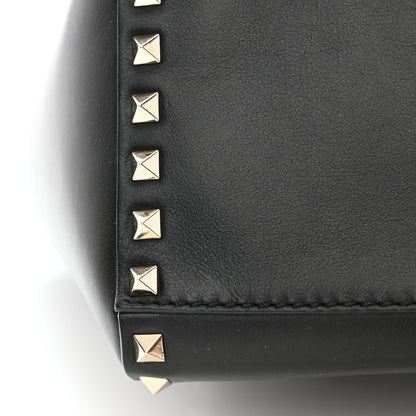 Valentino Garavani Vitello Small Rockstud Double Handle Tote Black 9 of 9