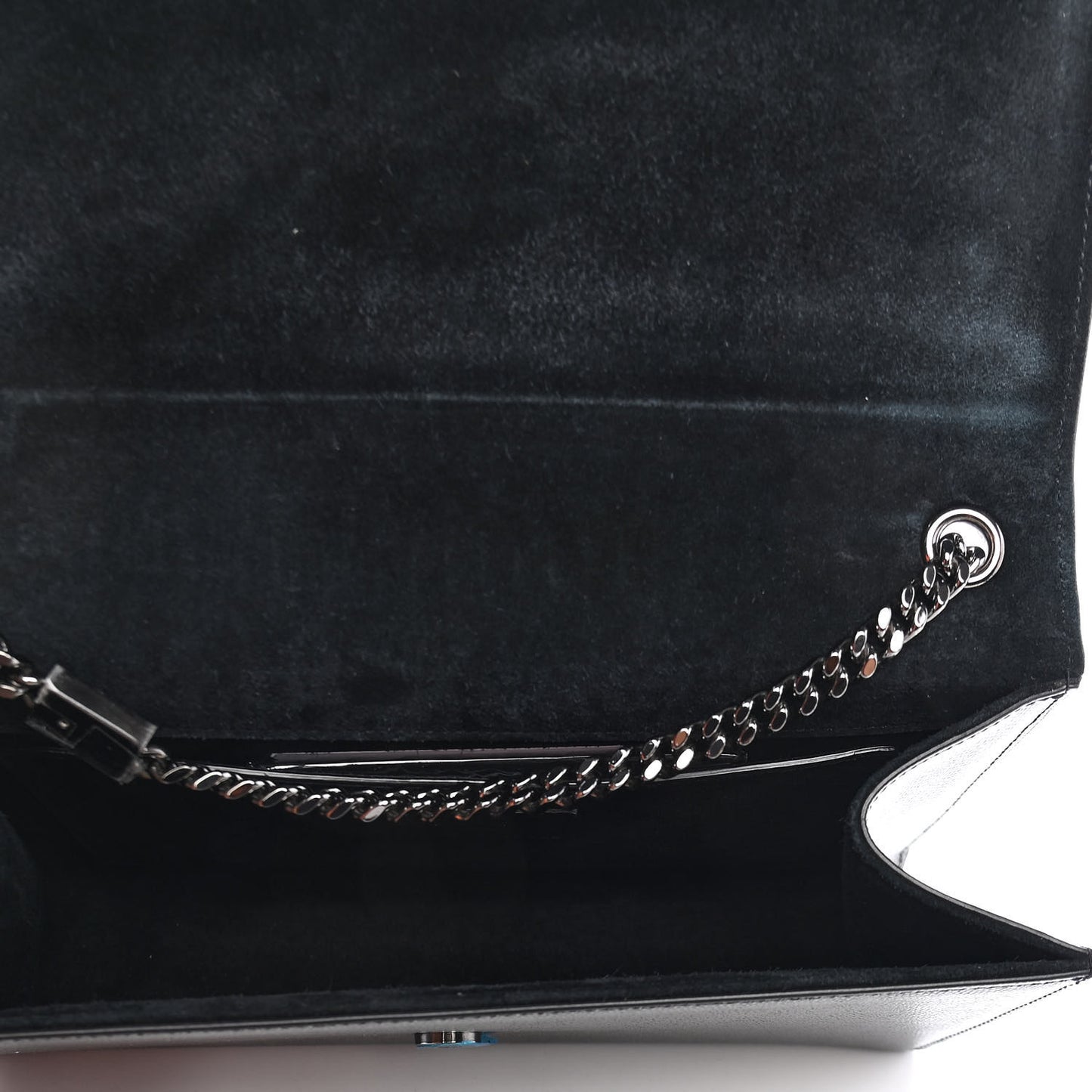 Metallic Grain De Poudre Medium Classic Monogram Kate Satchel Dark Lead