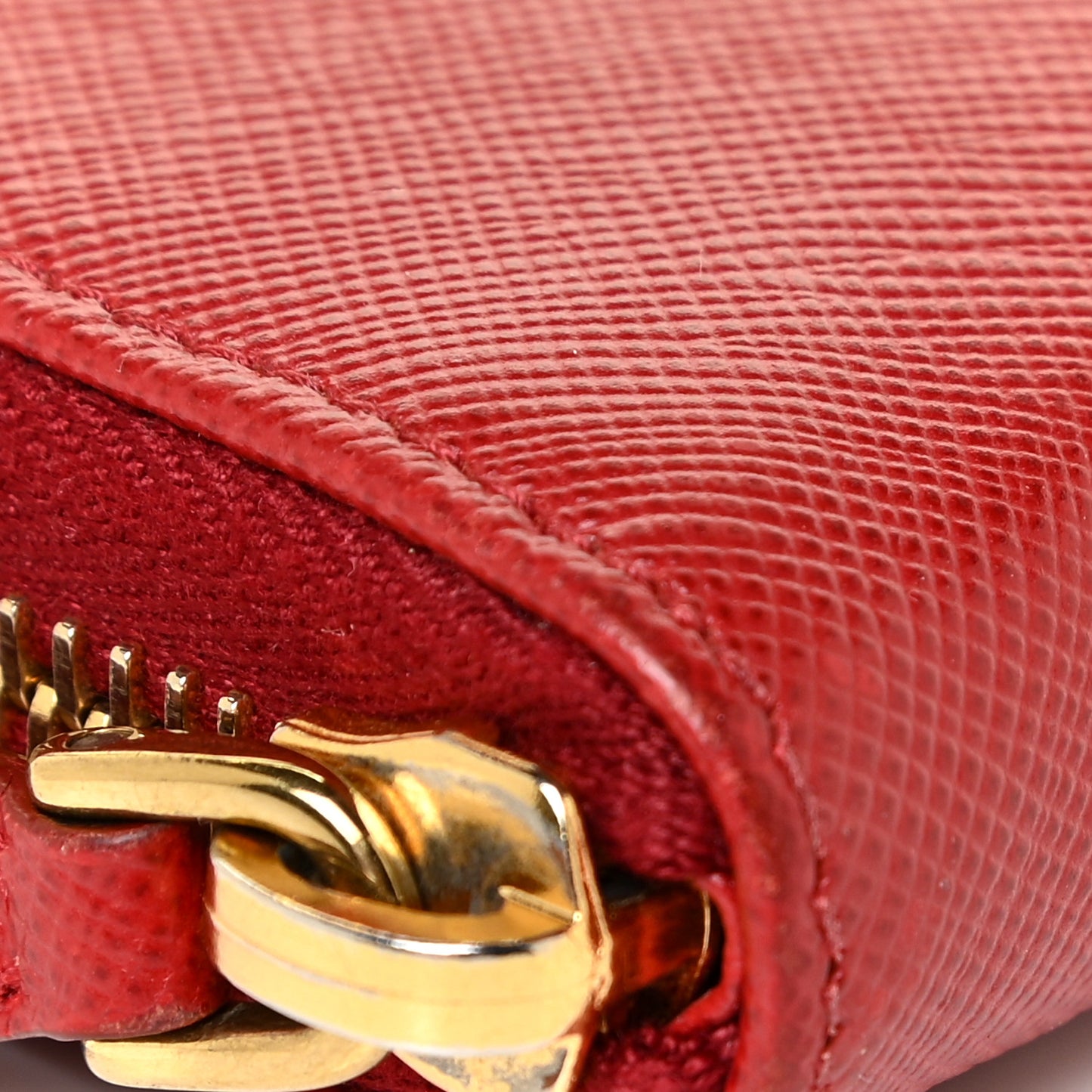 Saffiano Metal Zip Around Wallet Fuoco