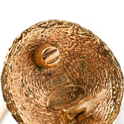 Chanel CC Woven Clip On Drop Earrings Gold 4 of 5