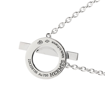 Hermes 18K White Gold Diamond Finesse Pendant Necklace 4 of 4