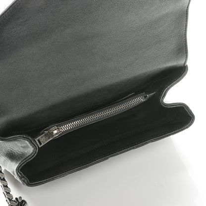 Saint Laurent Sheepskin Matelasse Chevron Monogram Medium College Bag Black 5 of 7