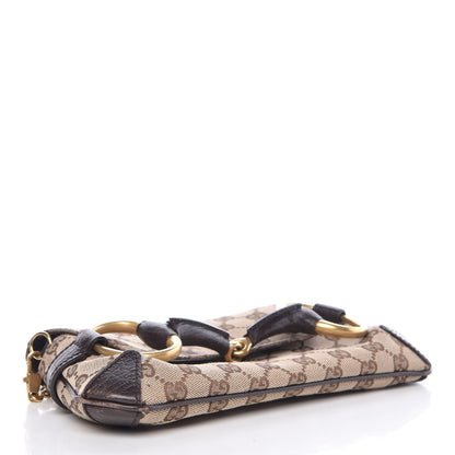 Gucci Monogram Horsebit Clutch Dark Brown 4 of 14