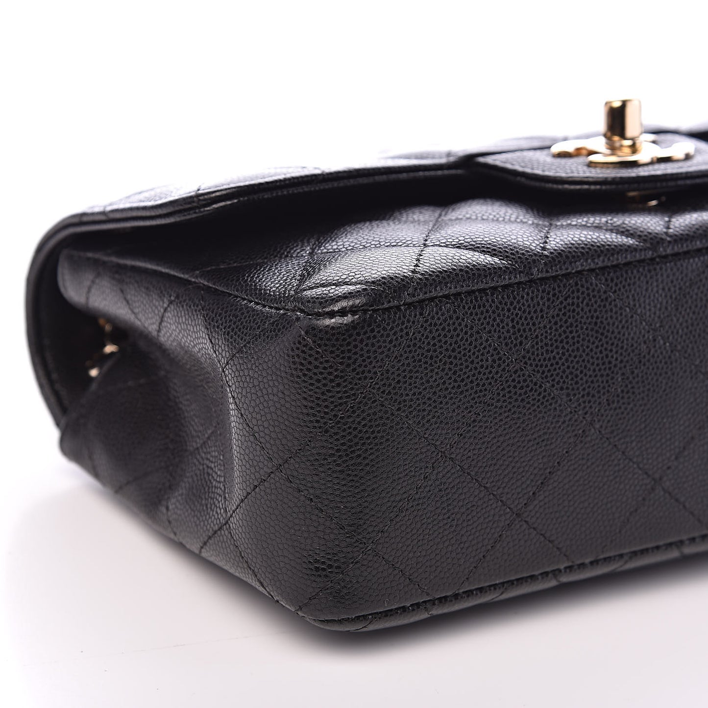 Caviar Quilted Mini Rectangular Flap Black