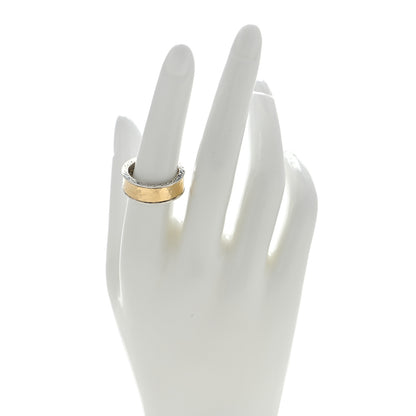 John Hardy Sterling Silver 18K Yellow Gold Carved Chain Palu Band Ring 54 7 2 of 4