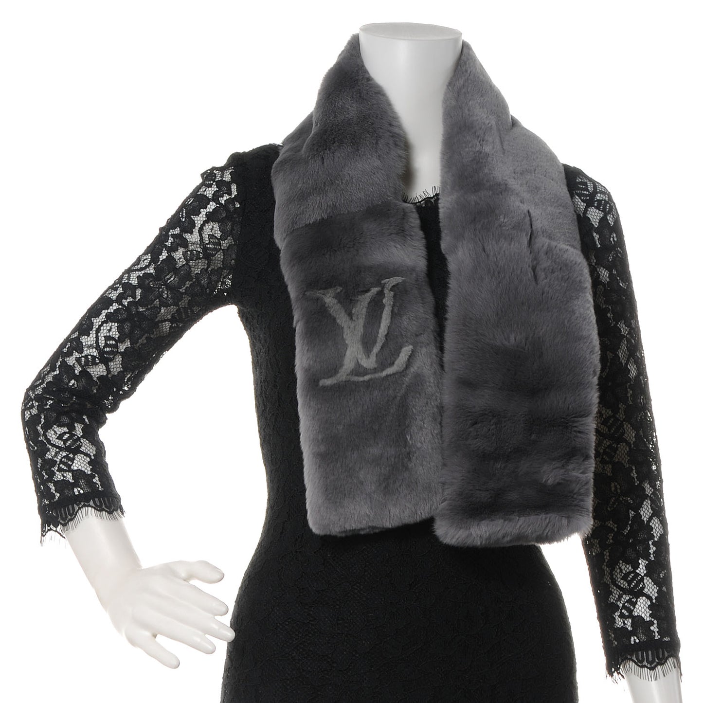 Rabbit Fur Echarpe Rex Stole Gray
