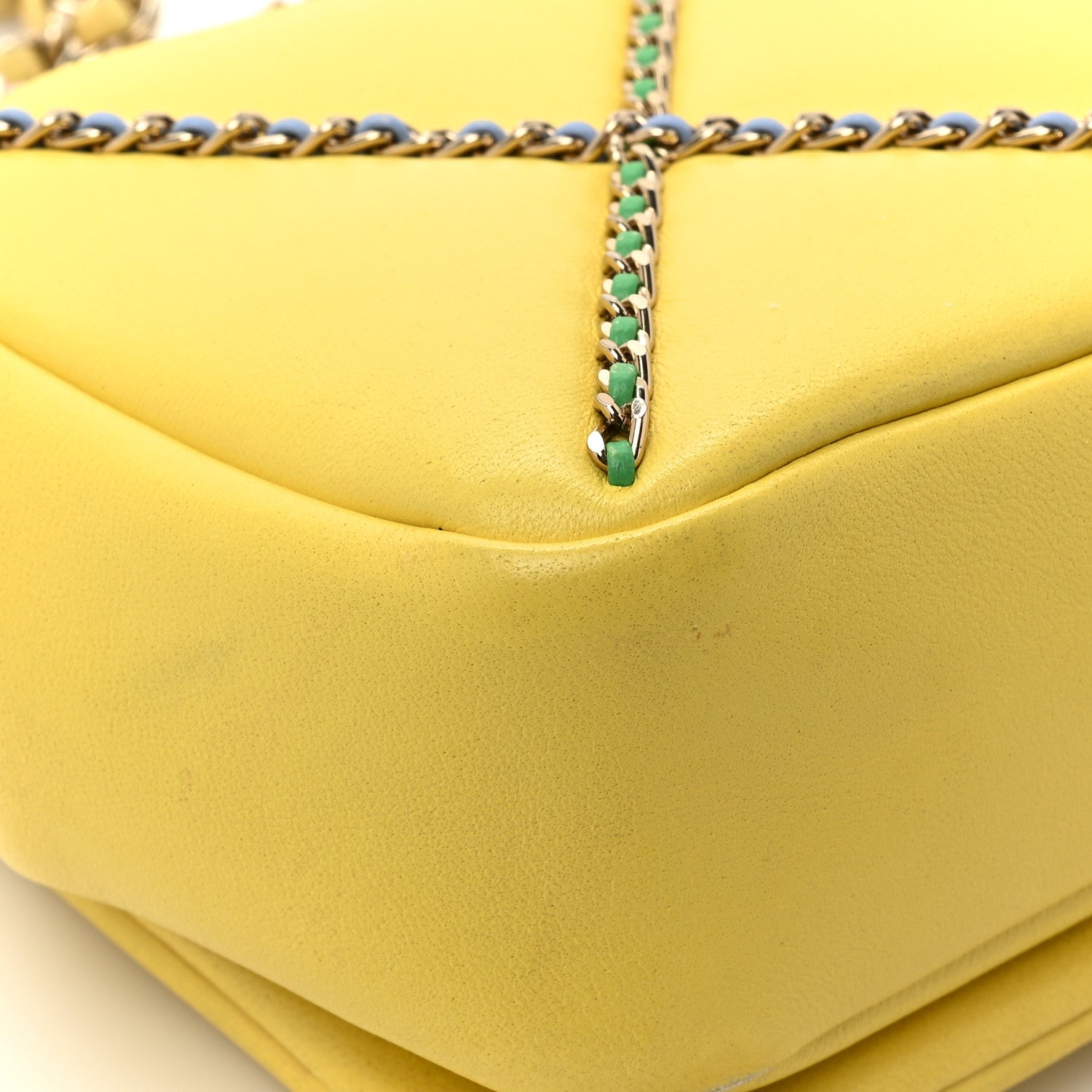 Chanel Lambskin Small Entwined Chain Flap Yellow Multicolor 19 of 21