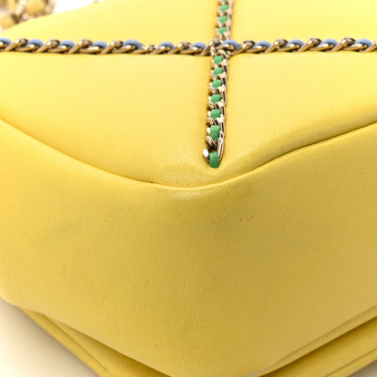 Chanel Lambskin Small Entwined Chain Flap Yellow Multicolor 19 of 21