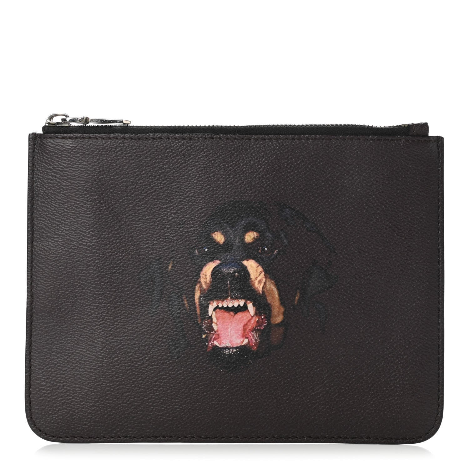 Givenchy Textured Coated Canvas Rottweiler Print Small Cosmetic Pouch Black 1 of 6