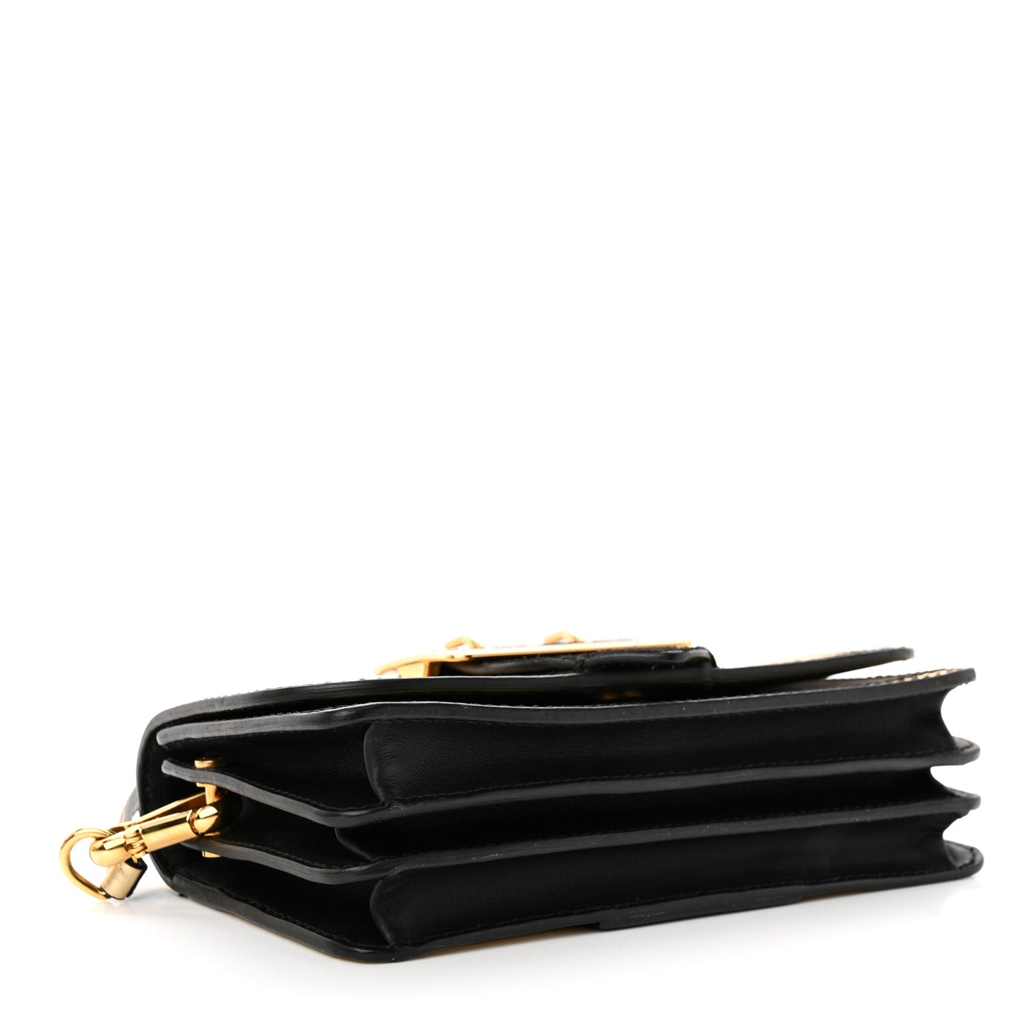 Metallic Calfskin Small Madison Buckle Bag Gold