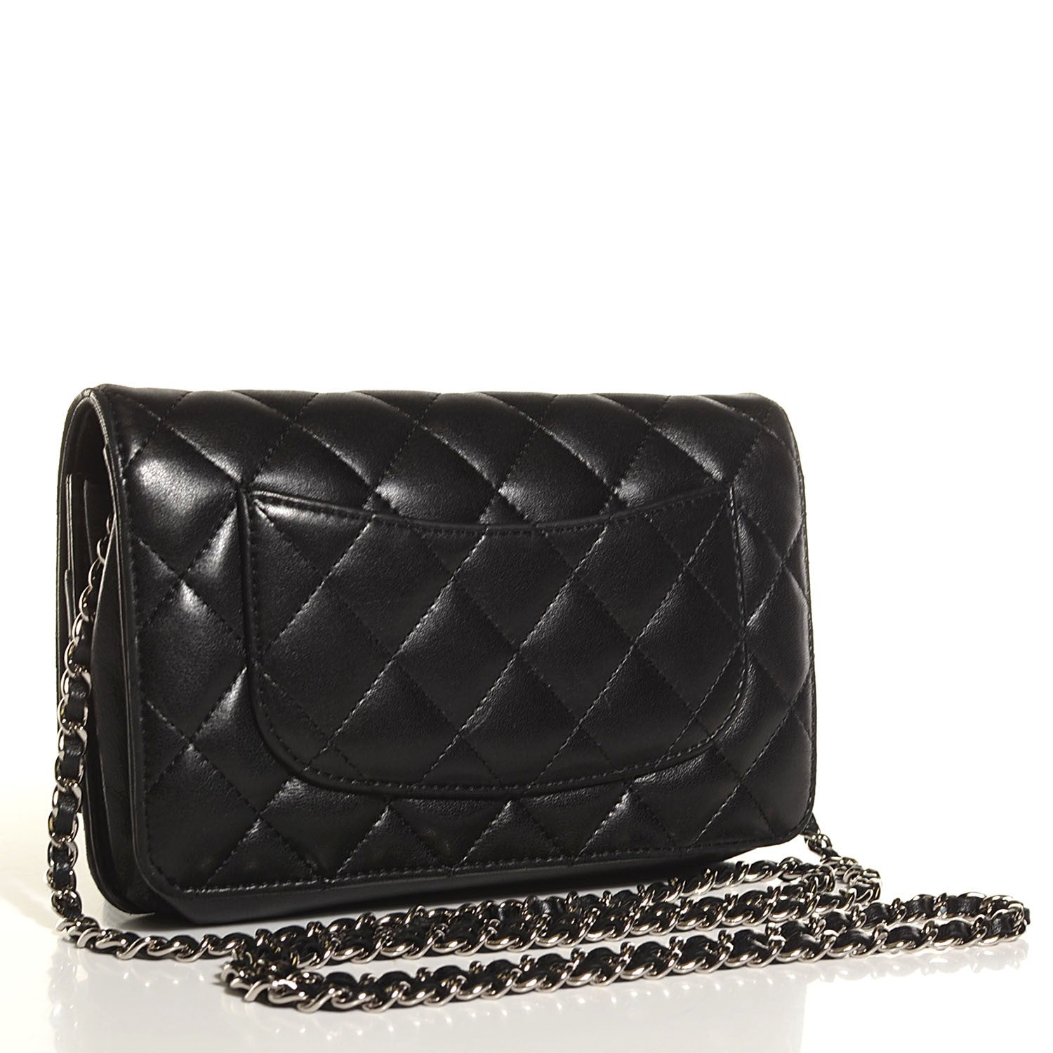 Chanel Lambskin Quilted Wallet On Chain WOC Black 3 of 8