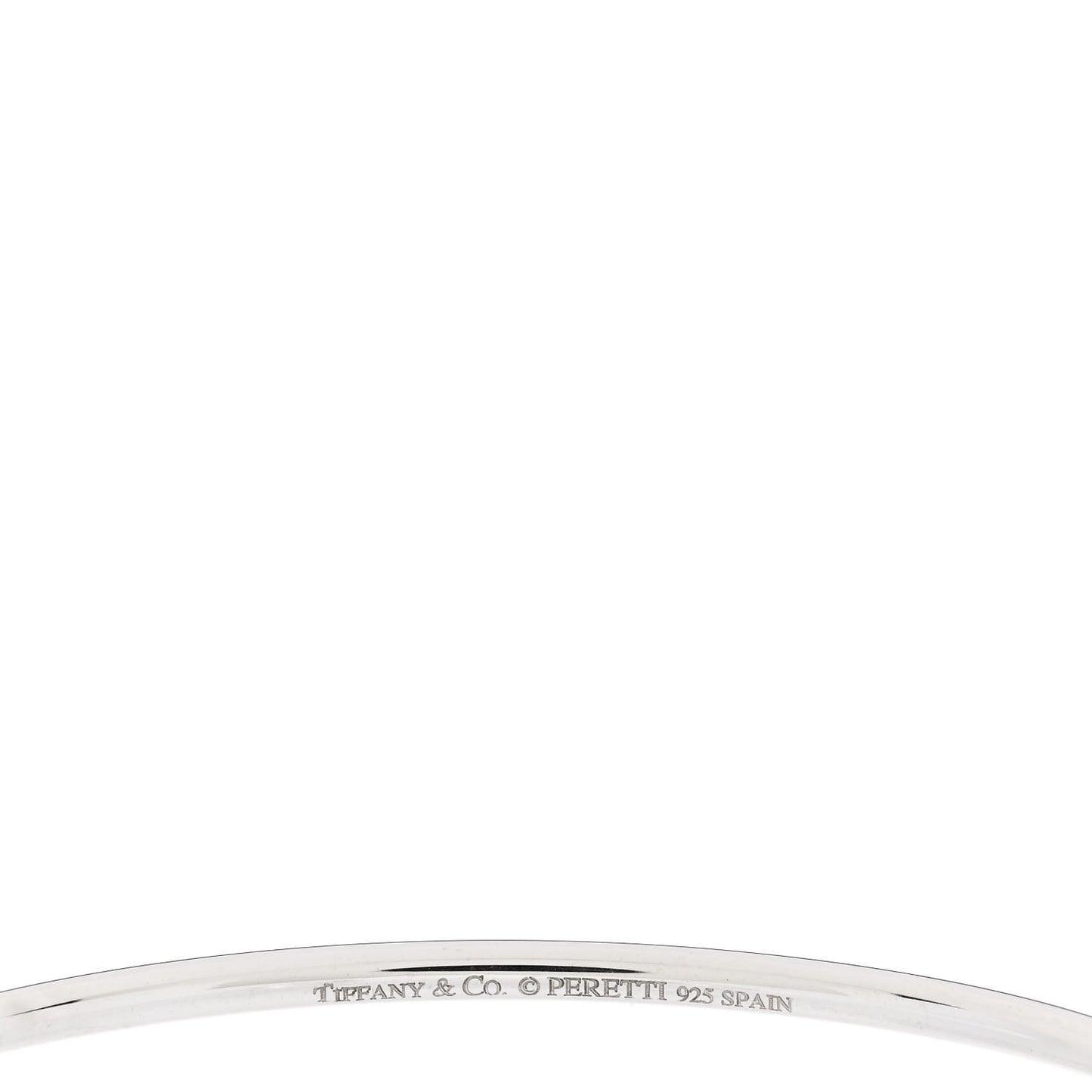 Sterling Silver Diamond Elsa Peretti Open Heart Bangle Bracelet