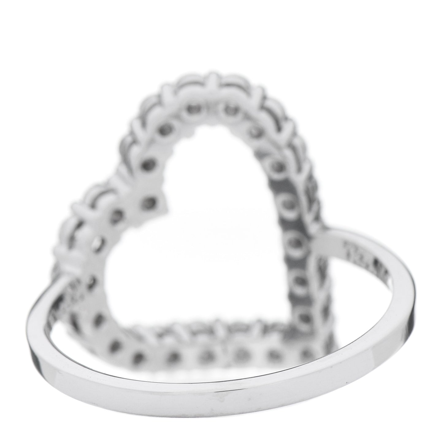 18K White Gold Diamond Heart Ring 50 5.5