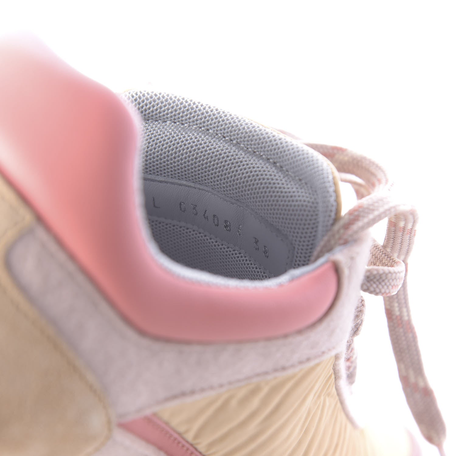 Chanel Nylon Calfskin Suede Womens CC Sneakers 38 Beige Pink 9 of 11