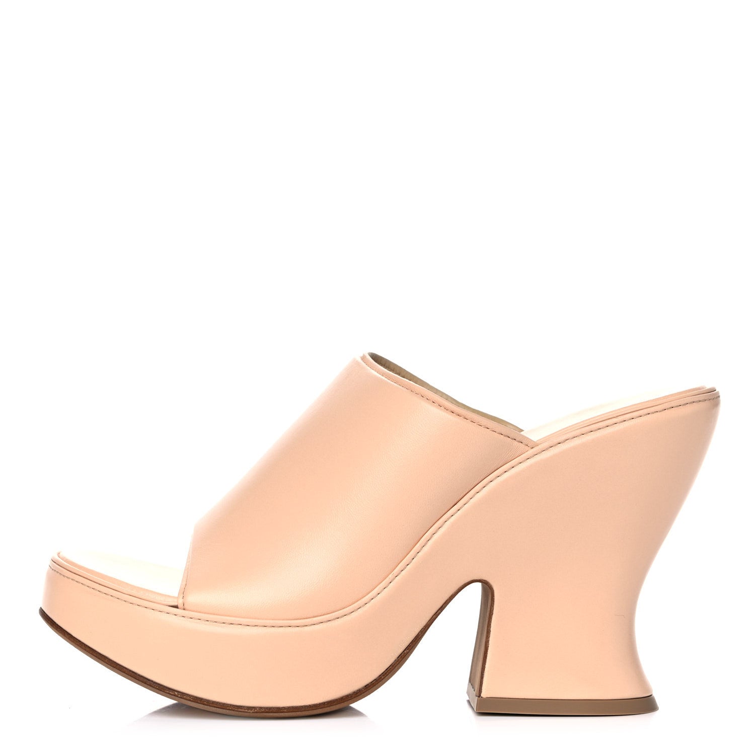 Bottega Veneta Nappa Slide Platform 115 Wedge Sandals 40 Macaroon 1 of 15