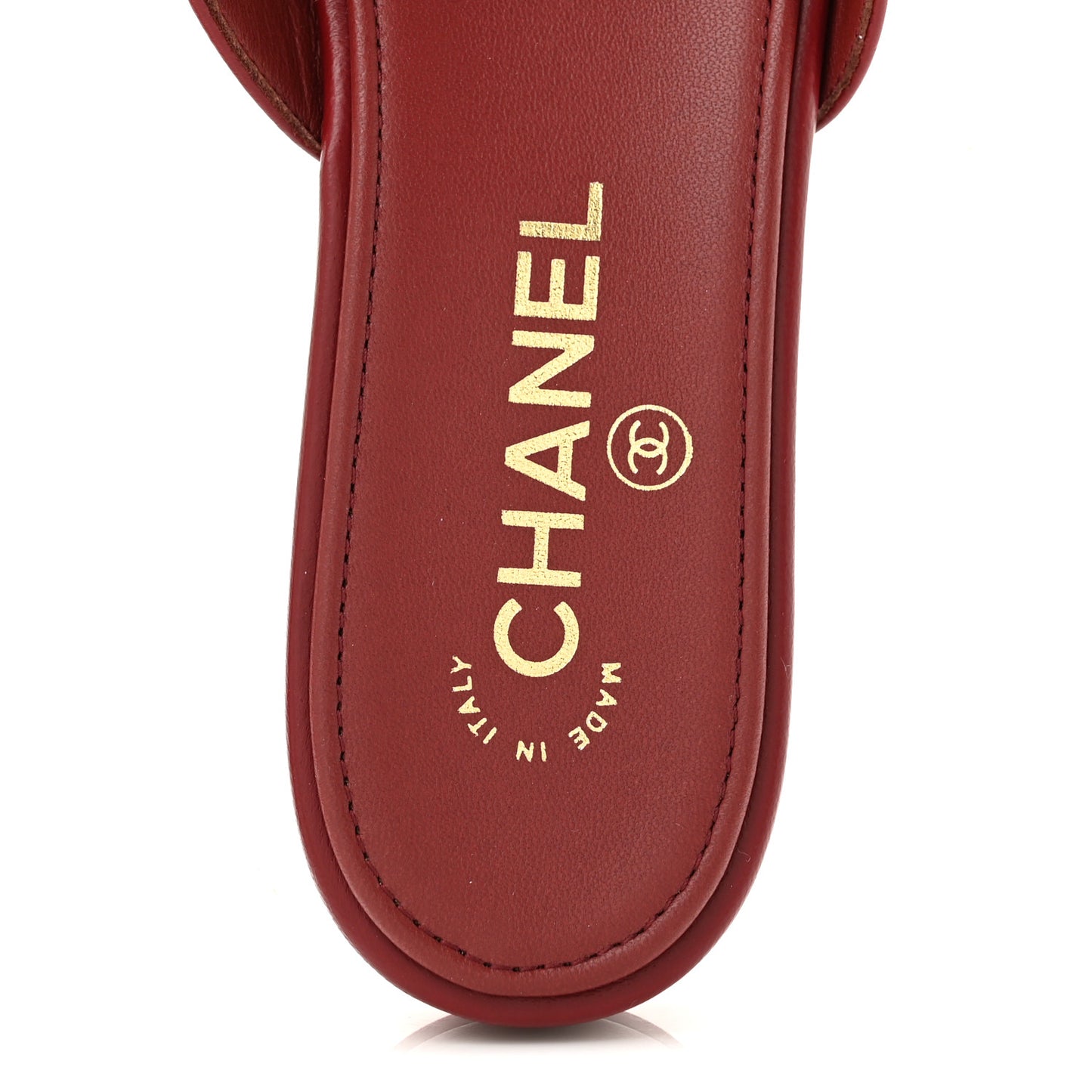 Lambskin CC Thong Sandals 39 Burgundy