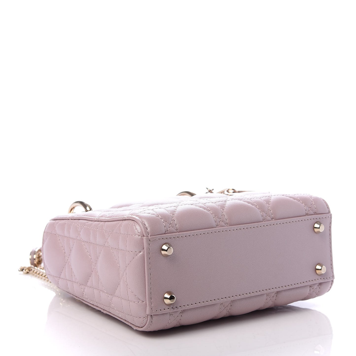 Metallic Lambskin Cannage Mini Lady Dior Lotus