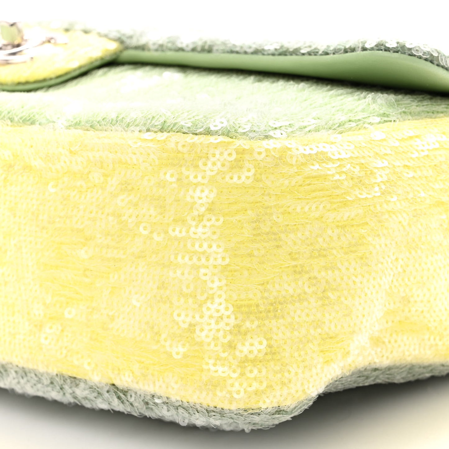 Sequin Large Waterfall Flap Green Light Green Yellow