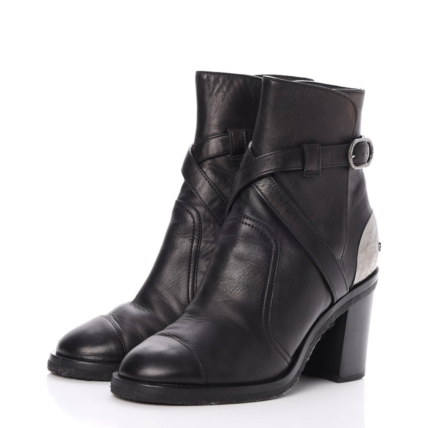 Calfskin Ankle Boots 35 Black