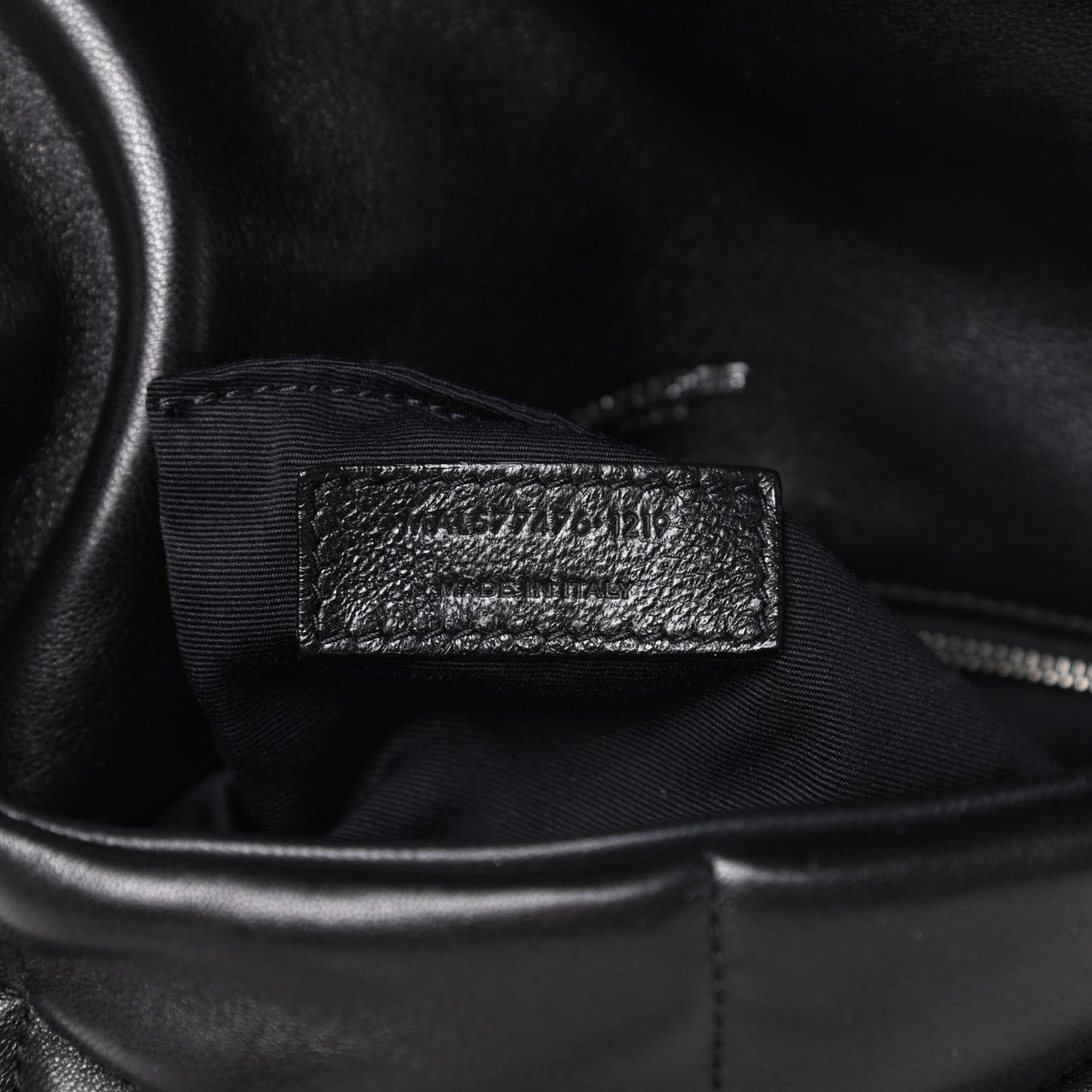 Lambskin Quilted Small Loulou Puffer Monogram Chain Satchel Black