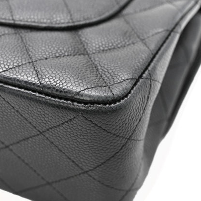 Chanel Caviar Quilted Jumbo Double Flap Black 13 of 17
