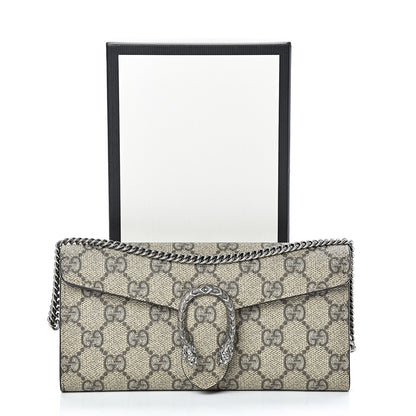 Gucci GG Supreme Monogram Dionysus Chain Clutch Wallet Beige Taupe 9 of 9