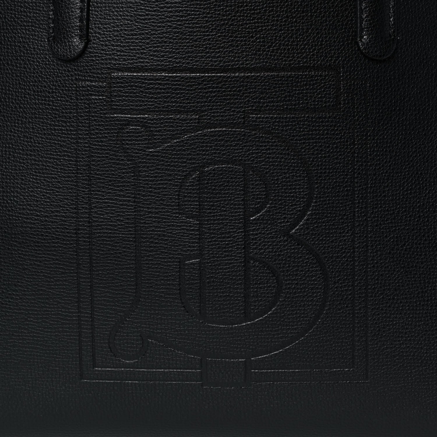 Burberry Calfskin TB Motif Embossed Medium Tote Black 6 of 10