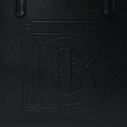 Burberry Calfskin TB Motif Embossed Medium Tote Black 6 of 10