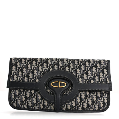 Christian Dior Oblique Fold Over Clutch Blue 1 of 9