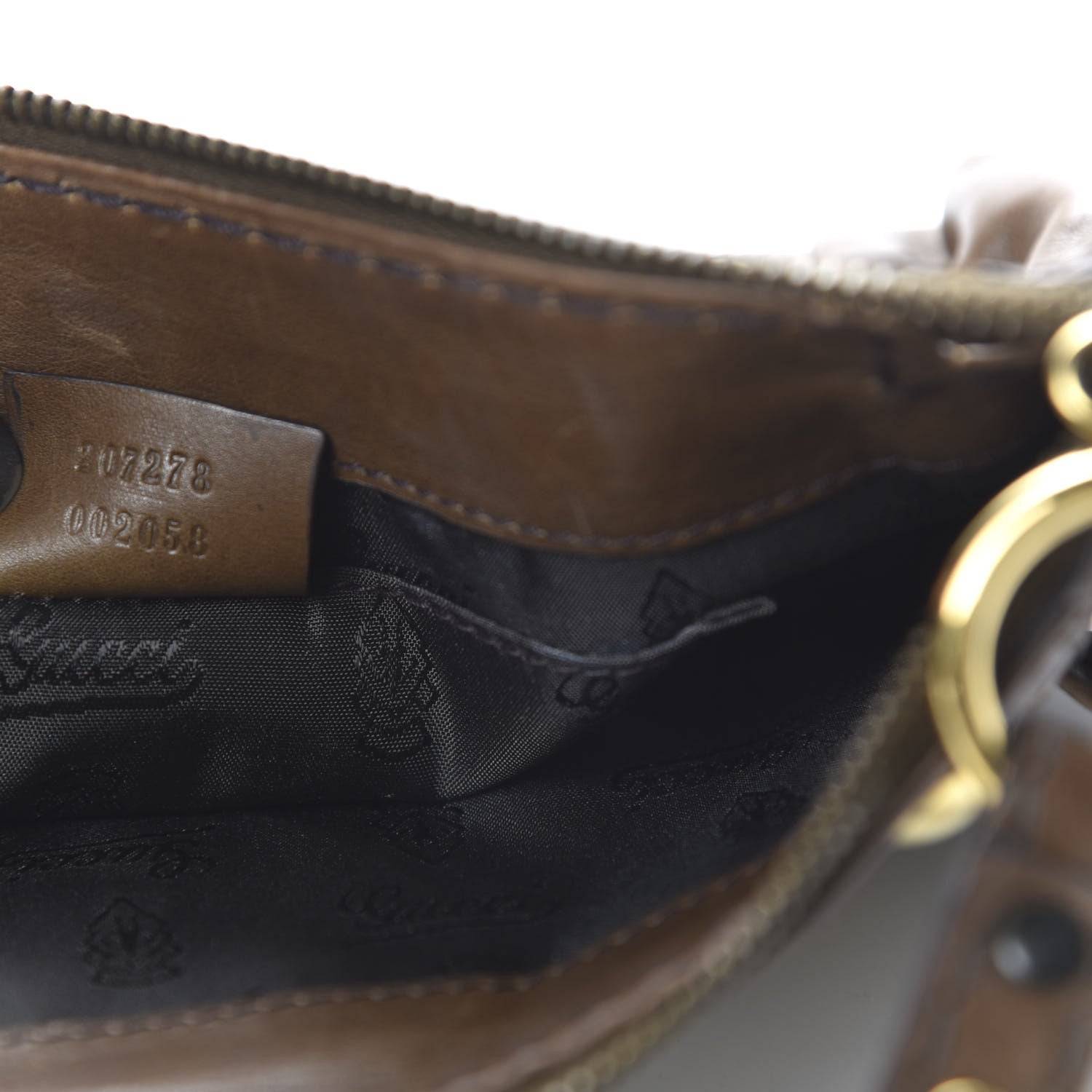 Gucci Calfskin Studded Babouska Clutch Brown 9 of 10