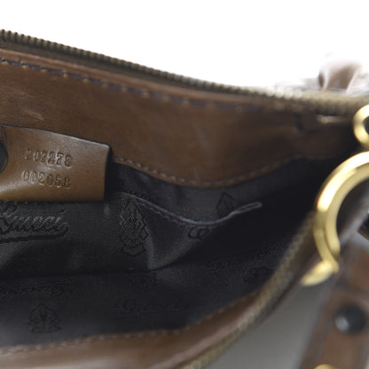 Gucci Calfskin Studded Babouska Clutch Brown 9 of 10