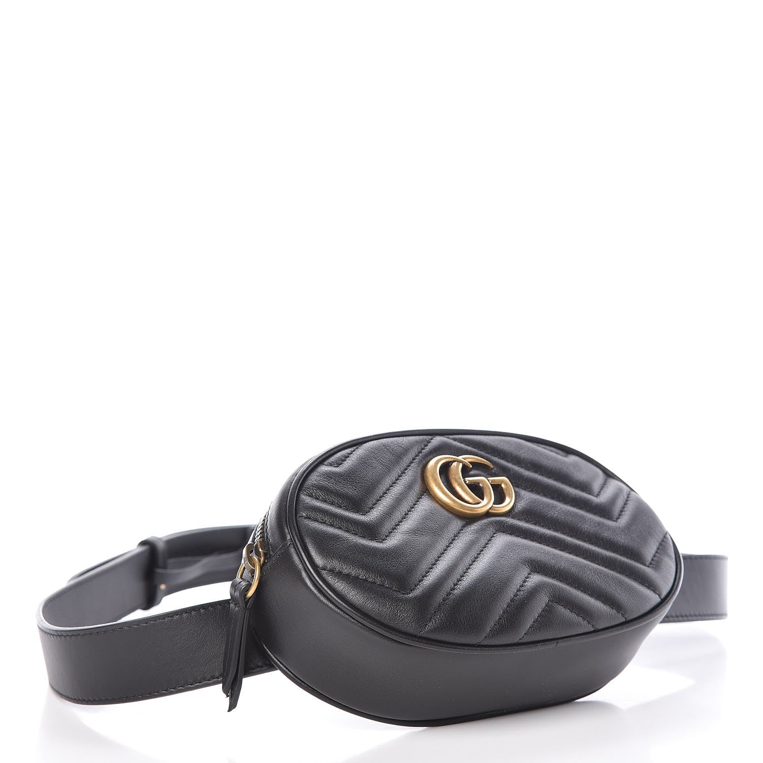 Gucci Calfskin Matelasse GG Marmont Belt Bag 95 38 Black 4 of 9