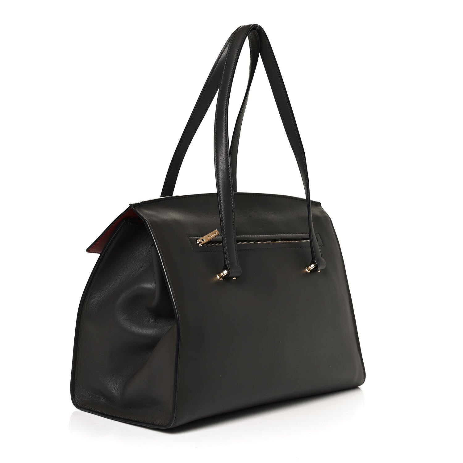 Salvatore Ferragamo Calfskin Mara Shoulder Bag Black 2 of 14